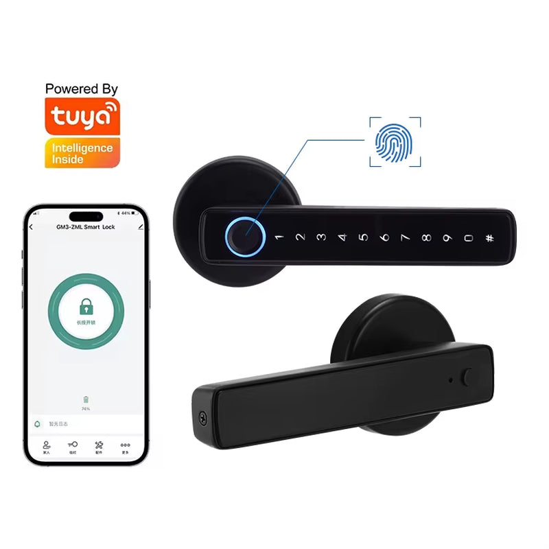 Hifocus APP Remote Control Digital Lock Door Security System Handle Electric Keyless Entry Smart Fingerprint Door Lock for Home
